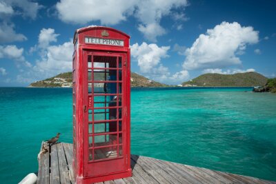 Poster Londen en de telefooncel in Marina Cay