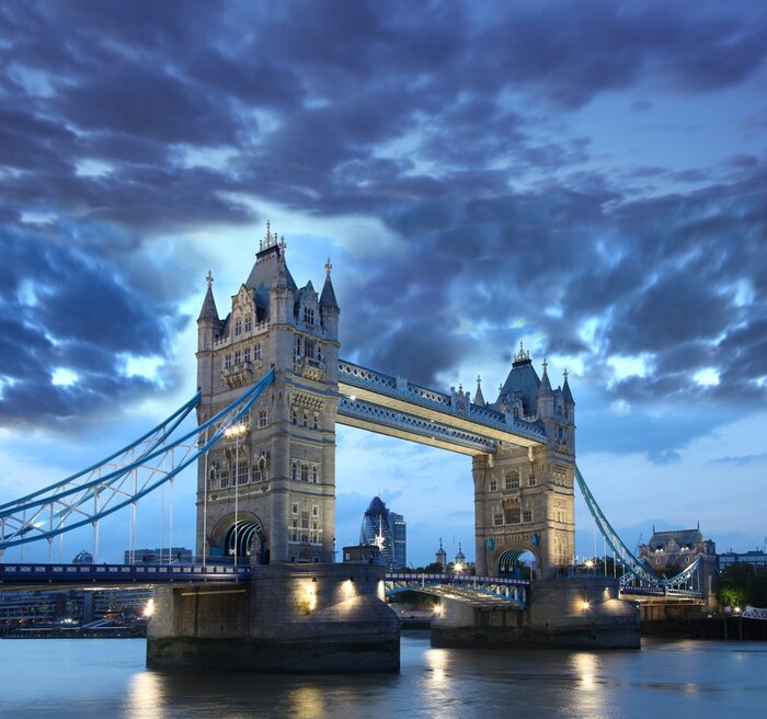 Poster Londen en de Tower Bridge