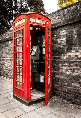 Londen en een open telefooncel