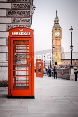 Poster Londen en een rode telefooncel