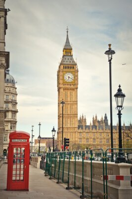 Londen en een telefooncel met de Big Ben