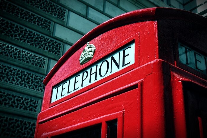 Poster Londen en telefooncel close-up