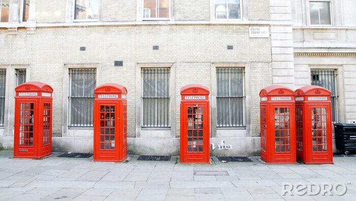 Poster Londen en telefooncellen attractie