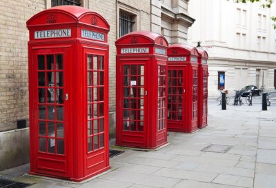 Londen en telefooncellen in de stad