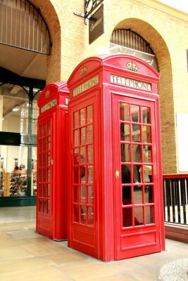 Londen en telefooncellen om de hoek