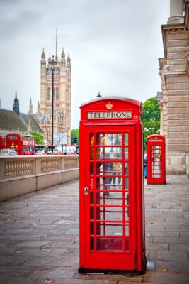 Poster Londen en traditionele telefooncel