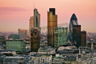 Poster Londen panorama van moderne gebouwen