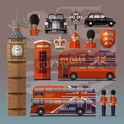 Poster Londen UK symbolen