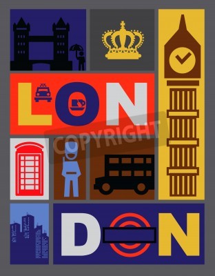 Poster Londen vakantie ansichtkaart