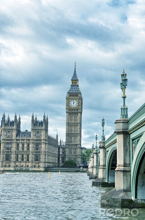 Poster Londen, Verenigd Koninkrijk - Palace of Westminster (Houses of Parliament) met B