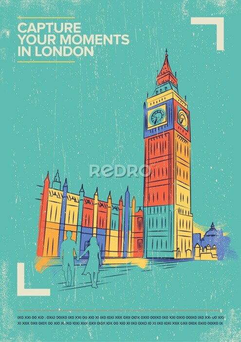 Poster Londense bauhaus-illustratie