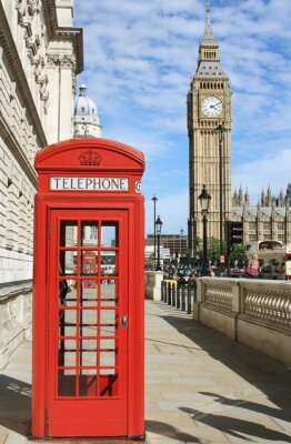 Poster Londense straatmening met telefooncel