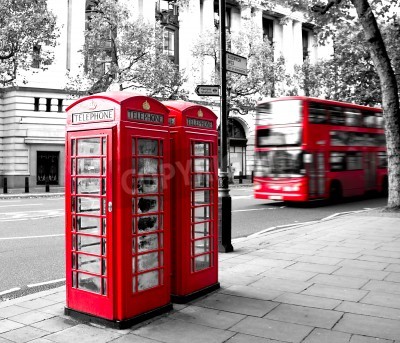 Poster Londense telefooncellen symbool