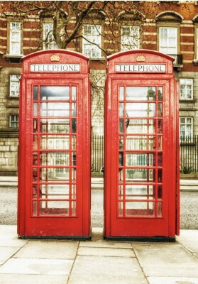 Poster Londense telefooncellen voor toeristen
