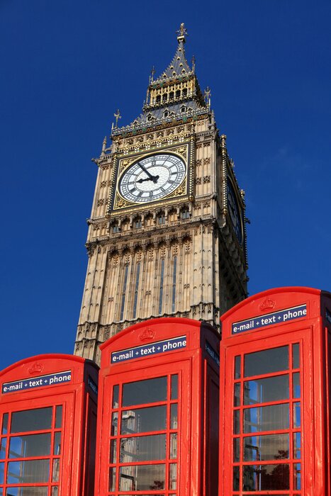 Poster London Big Ben en telefooncellen