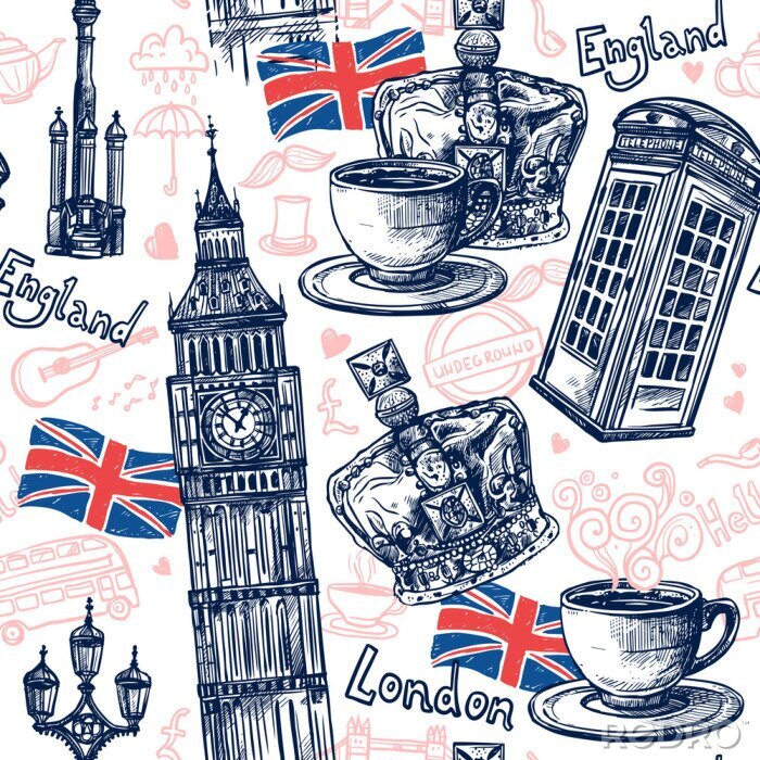 Poster London Seamless Pattern