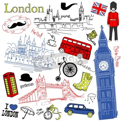 Poster London tekensymbolen van Groot-Brittannië