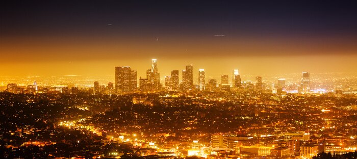 Poster Los Angeles, nacht panorama