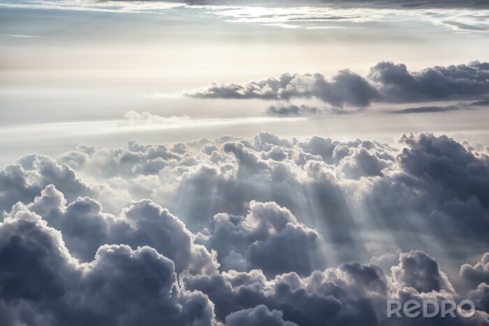 Poster Lucht en zonnestralen
