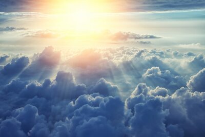 Fotobehang Lucht met veelkleurige wolken