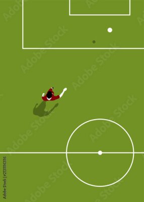 Poster Luchtfoto van het voetbalveld