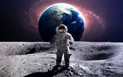 Poster Maanverkenning in de ruimte