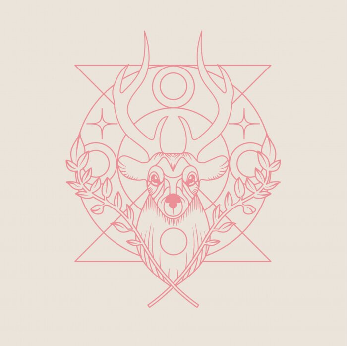 Poster Magische geometrische herten