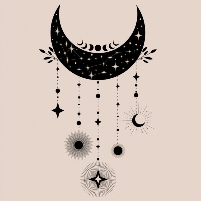 Poster Magische symbolen van de hemel