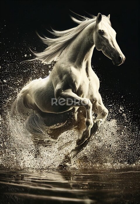 Poster Majestueus wit paard