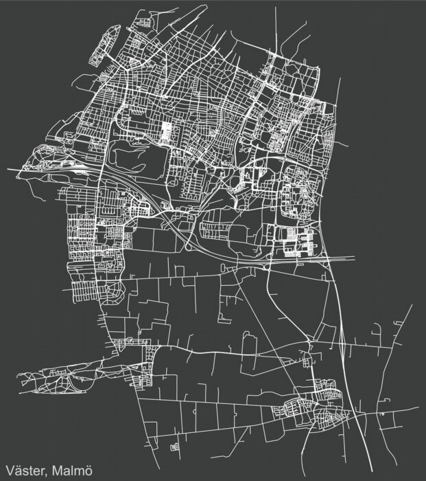 Poster Malmö bekijk kaart