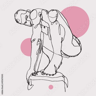 Poster Man in een artistieke pose tekening