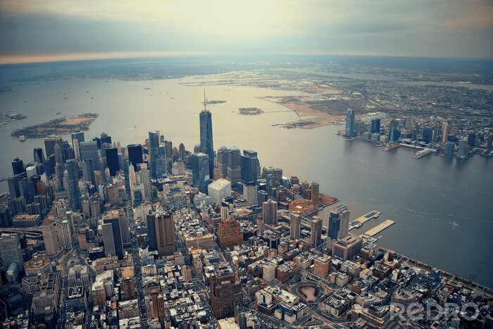 Poster Manhattan vanuit de lucht