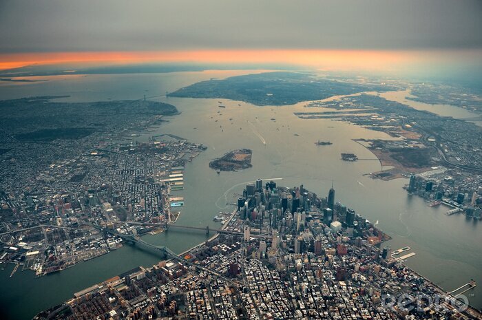 Poster Manhattan vanuit de lucht