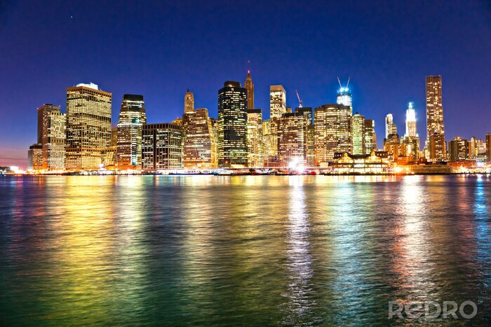 Poster Manhattan verlicht door kunstlicht