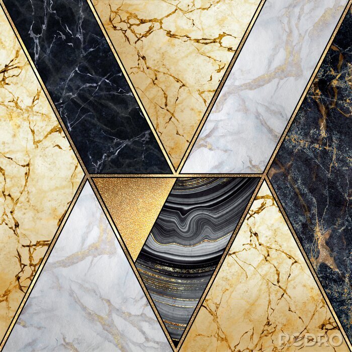 Poster Marmeren driehoeken