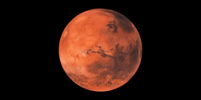 Poster Mars rode planeet zwarte achtergrond