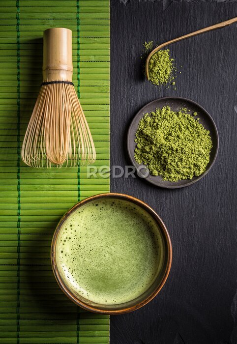 Poster Matcha accessoires en groene thee