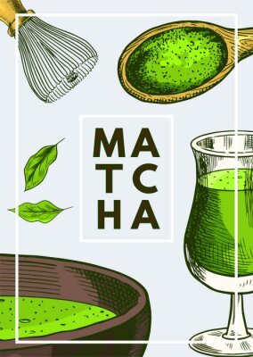 Poster Matcha groene thee typografie