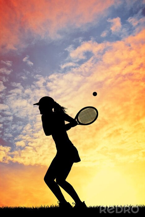 Poster meisje spelen tennis