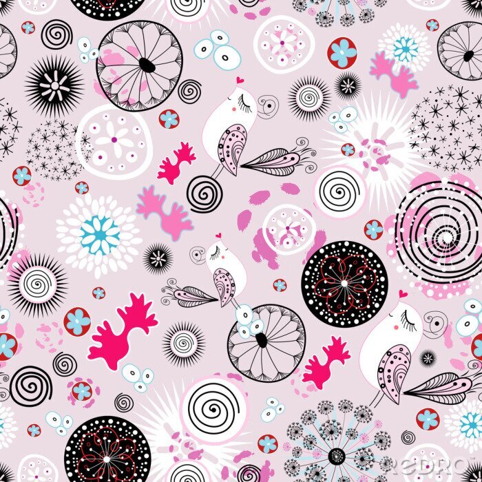 Poster Meisjesachtige ornamenten