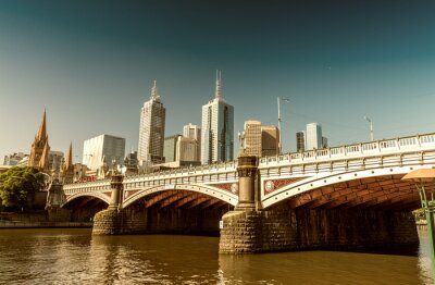 Melbourne, Victoria - Australië. Prachtige skyline van de stad