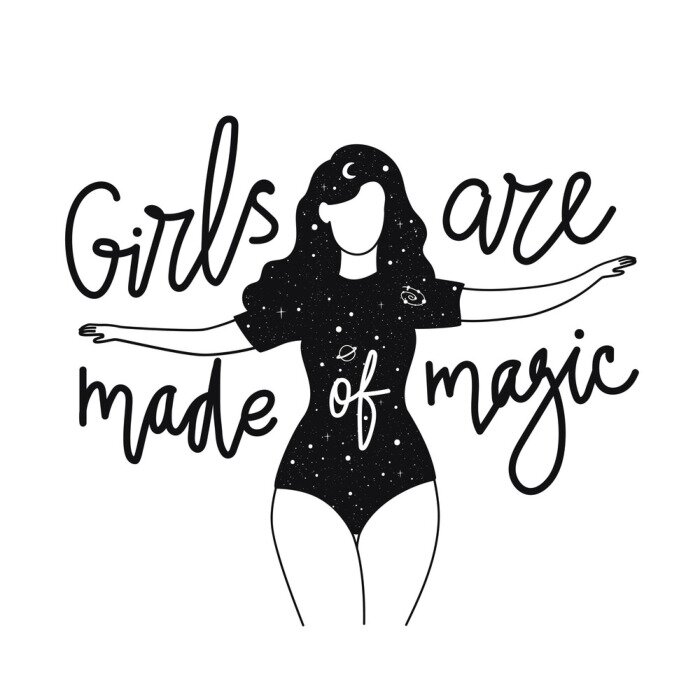 Poster Mensen en een magische vrouw