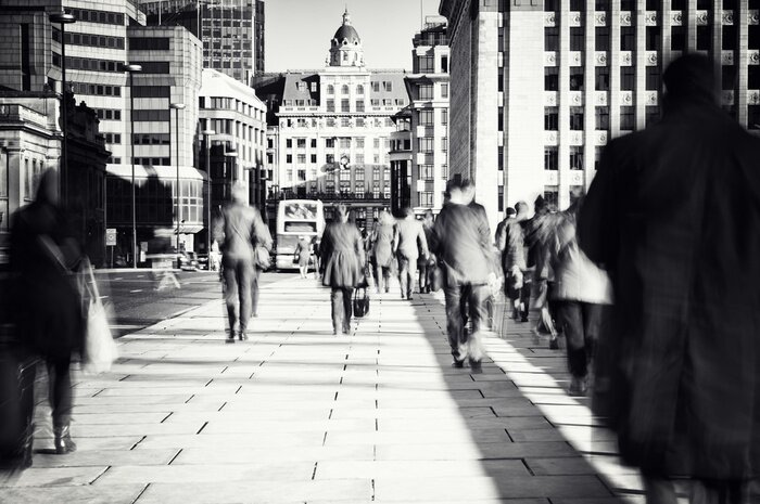 Poster Mensen op de brug in Londen