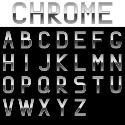 Poster Metalen letters van het alfabet