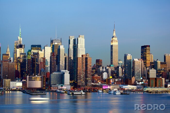 Poster Midtown bij schemering