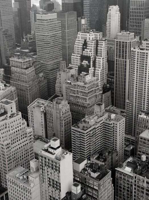 Poster Midtown Rooftops New York B / W