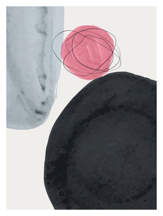 Poster Minimalist hand painted illustration for wall decoration, postcard or brochure design.