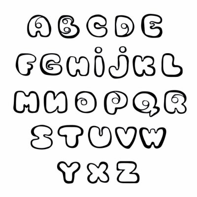 Poster Minimalistisch alfabet op een witte achtergrond