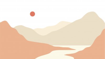 Poster Minimalistisch bergpanorama