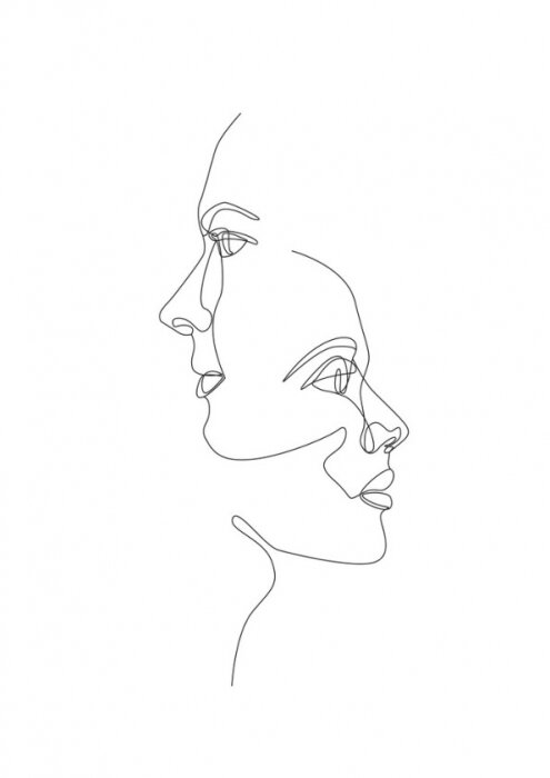 Poster Minimalistisch gezichtsconcept